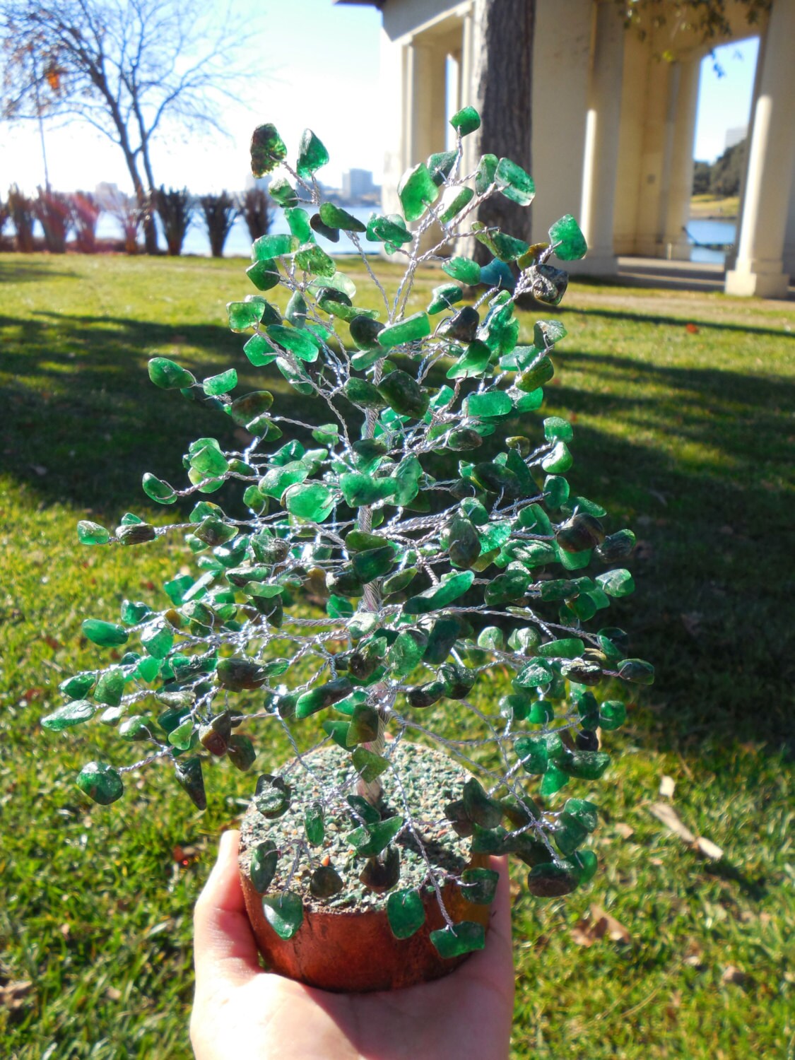 Christmas Tree * Natural Green Aventurine * Good Luck Prosperity * Feng Shui * Decoration Gift *