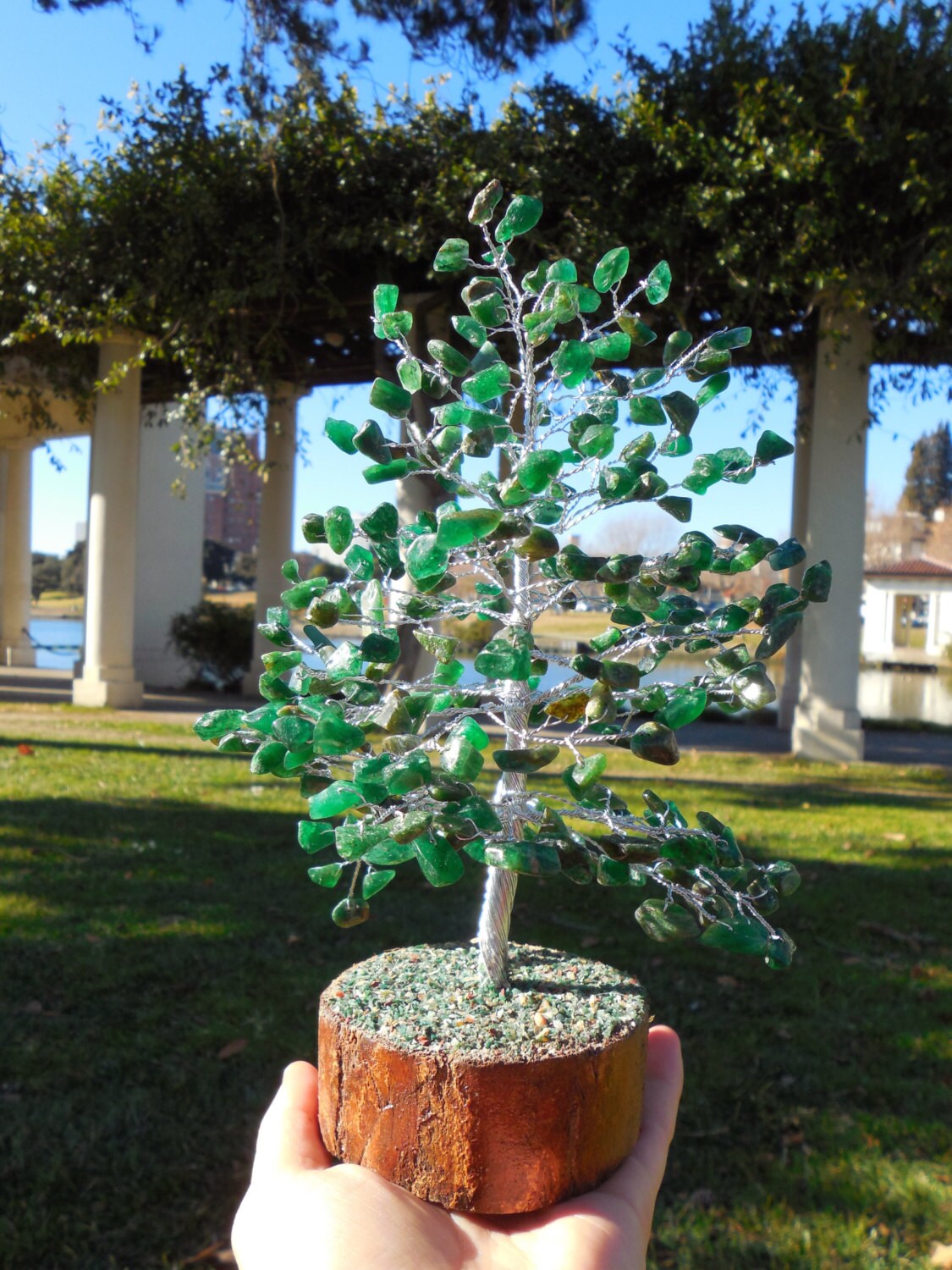 Christmas Tree * Natural Green Aventurine * Good Luck Prosperity * Feng Shui * Decoration Gift *