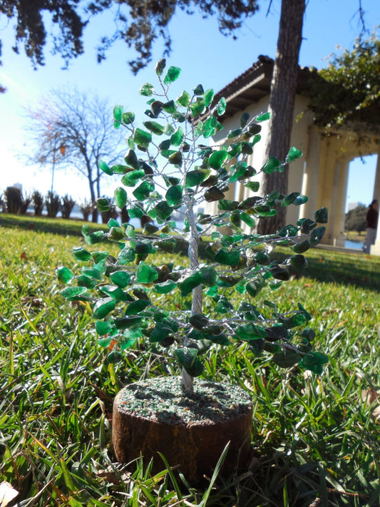 Christmas Tree * Natural Green Aventurine * Good Luck Prosperity * Feng Shui * Decoration Gift *