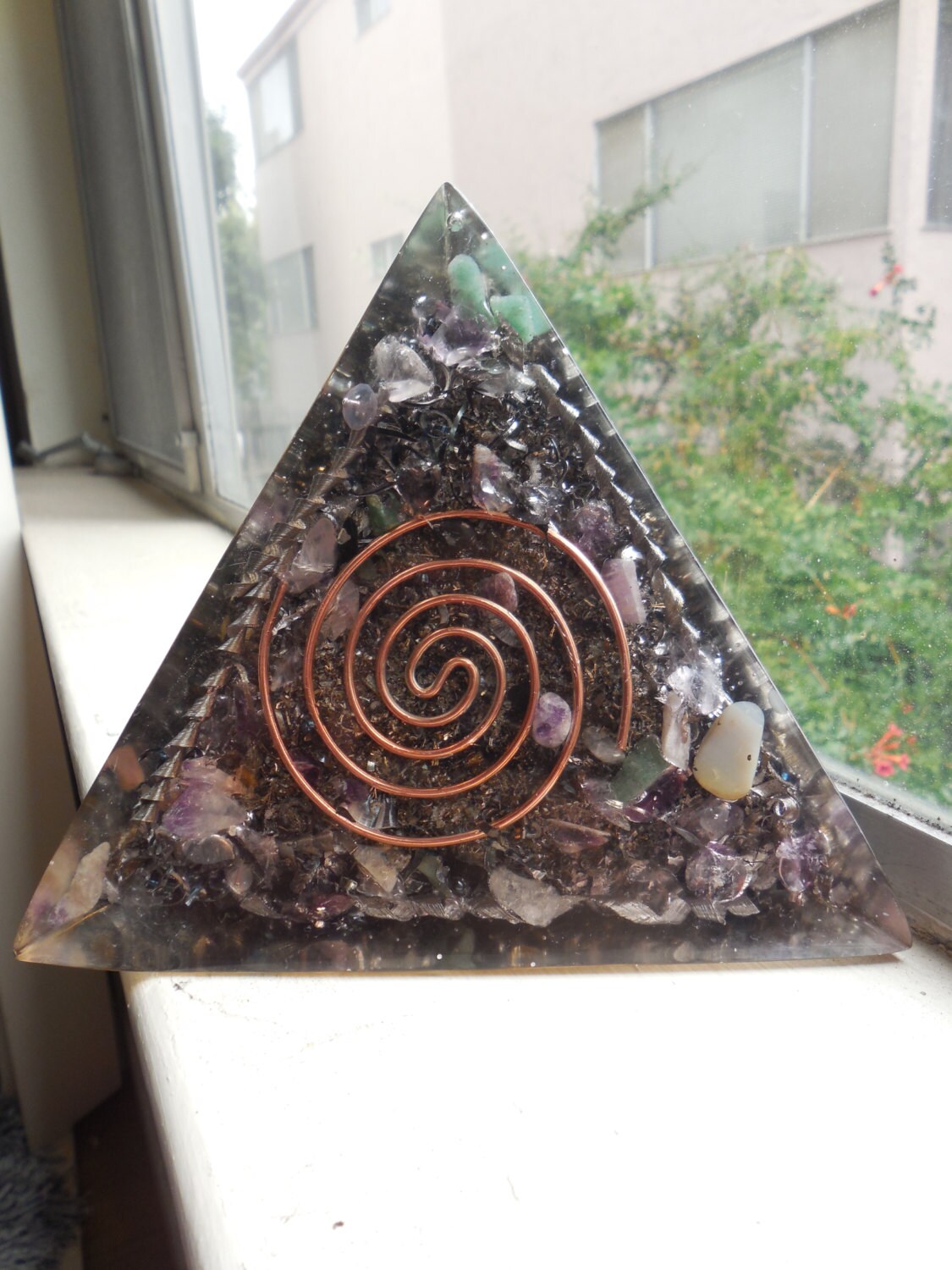 Orgone Tetrahedron - Orgone Quartz Pyramid - Green Aventurine - Amethyst Crystal - Rose Quartz - Spiritual Gift - Citrine Crystal - 3