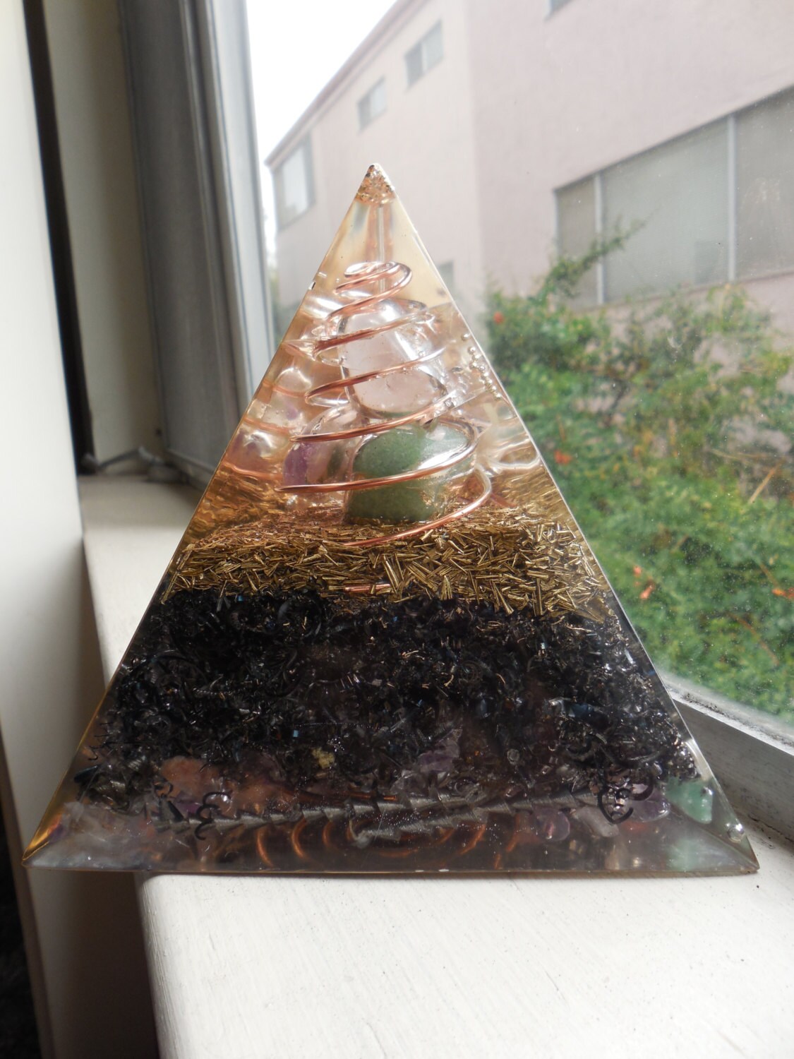 Orgone Tetrahedron - Orgone Quartz Pyramid - Green Aventurine - Amethyst Crystal - Rose Quartz - Spiritual Gift - Citrine Crystal - 3