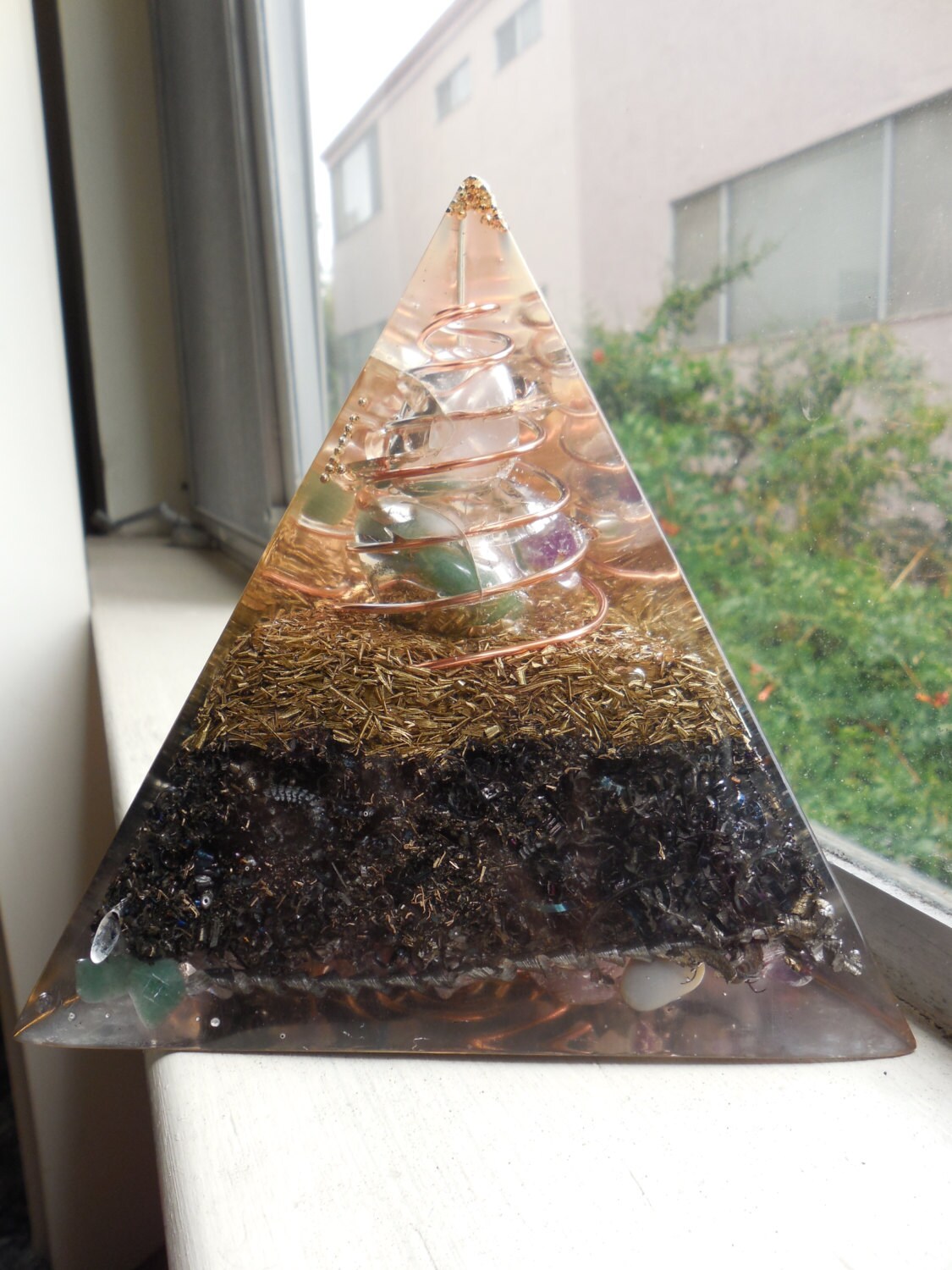 Orgone Tetrahedron - Orgone Quartz Pyramid - Green Aventurine - Amethyst Crystal - Rose Quartz - Spiritual Gift - Citrine Crystal - 3