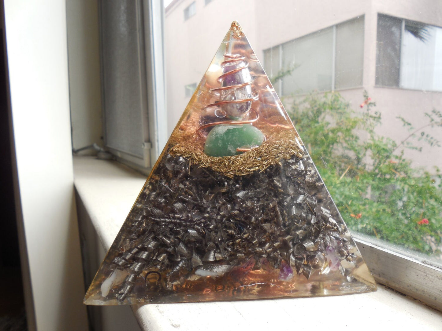 Orgone Tetrahedron - Orgone Quartz Crystal Pyramid - Green Aventurine - Amethyst Crystal - Lapis Lazuli - Spiritual Gift - Citrine Crystal