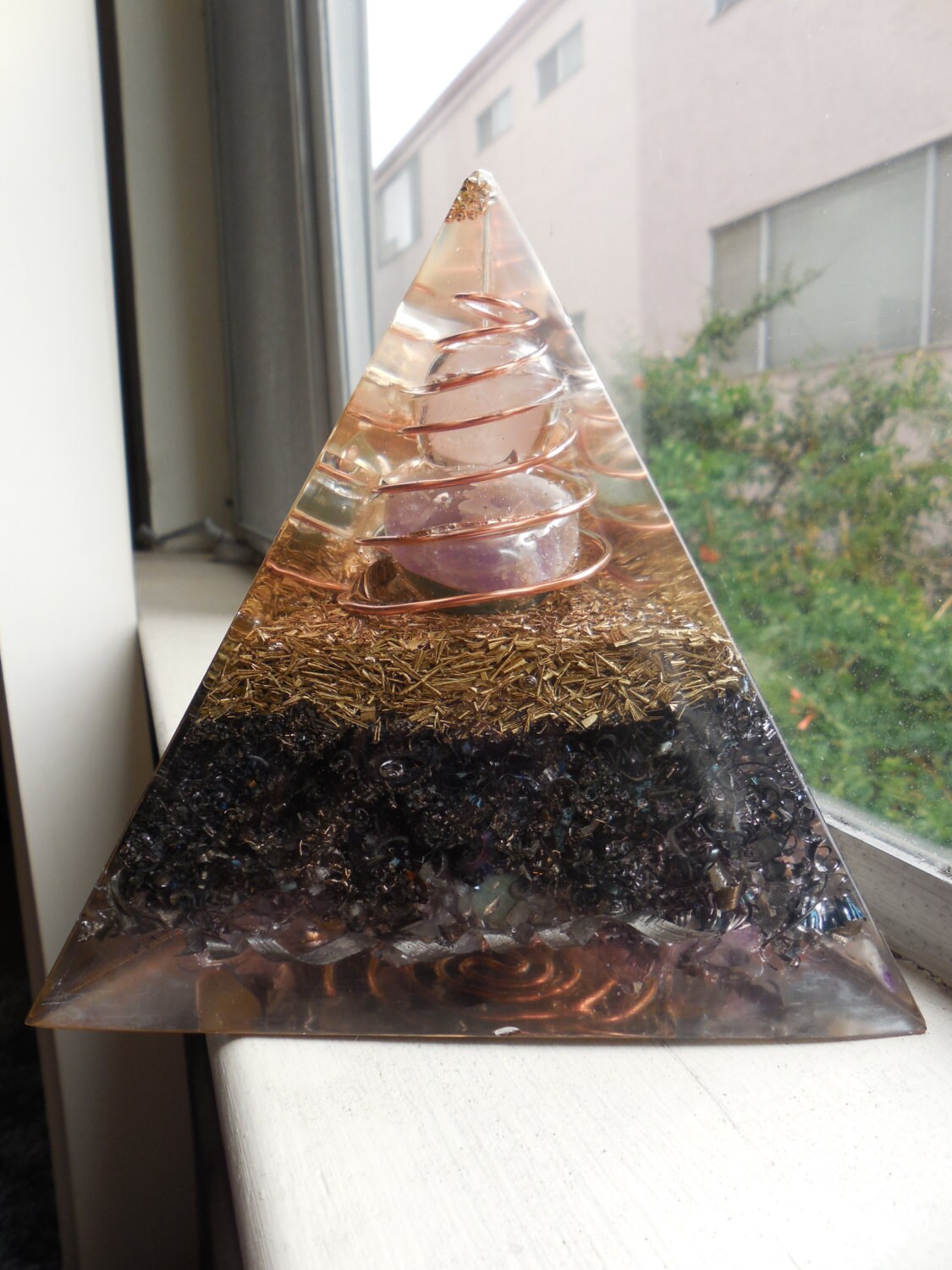 Orgone Tetrahedron - Orgone Quartz Pyramid - Green Aventurine - Amethyst Crystal - Rose Quartz - Spiritual Gift - Citrine Crystal - 3