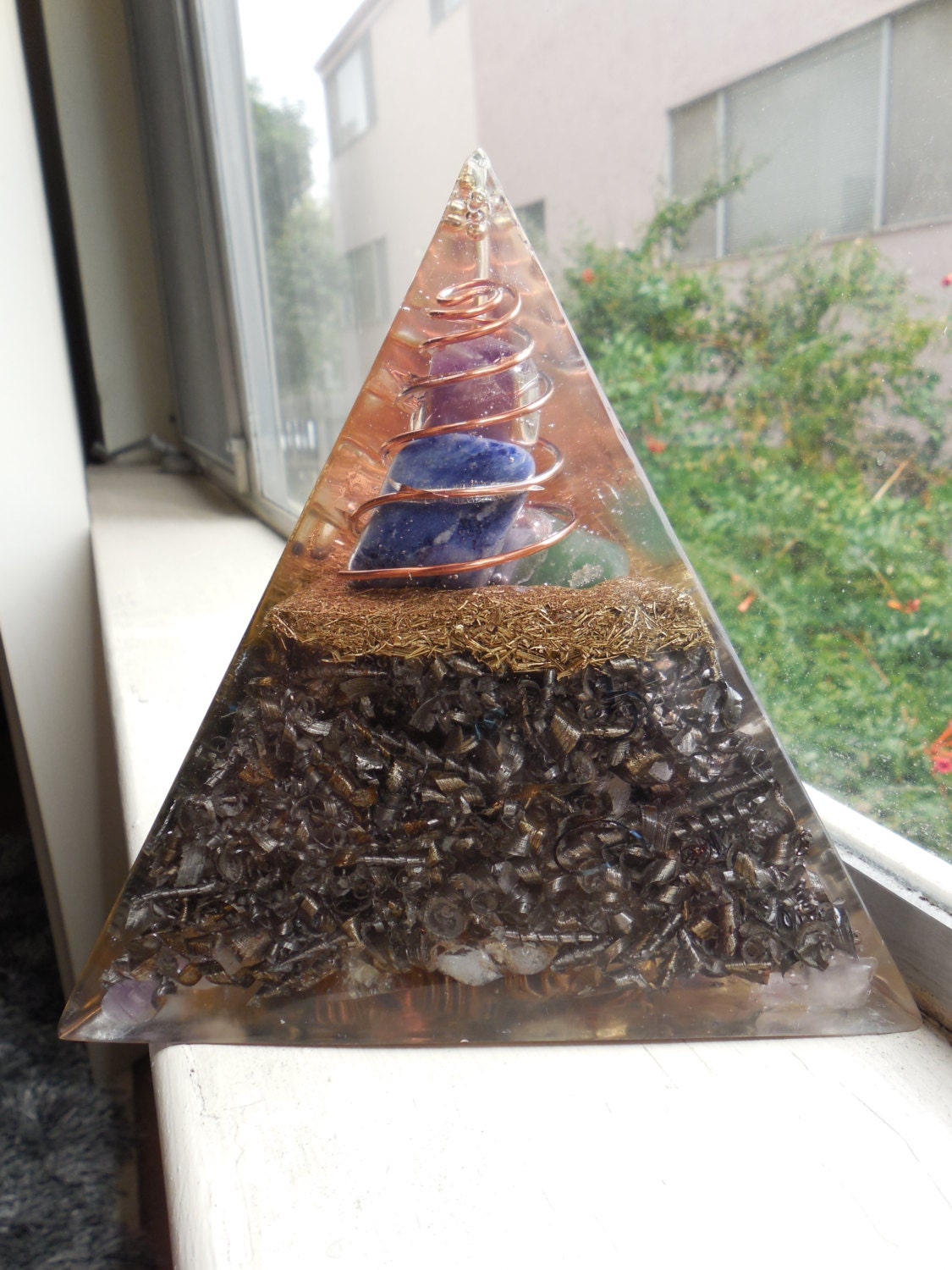 Orgone Tetrahedron - Orgone Quartz Pyramid - Green Aventurine - Amethyst Crystal - Lapis Lazuli - Spiritual Gift - Citrine Crystal - 2