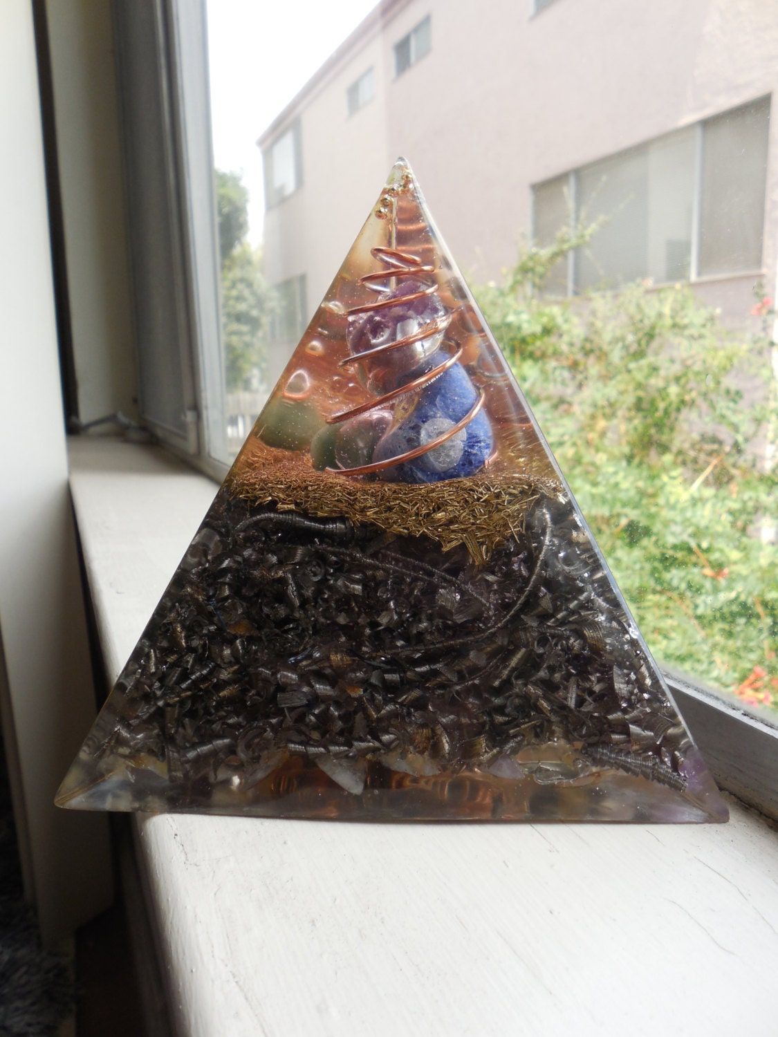 Orgone Tetrahedron - Orgone Quartz Pyramid - Green Aventurine - Amethyst Crystal - Lapis Lazuli - Spiritual Gift - Citrine Crystal - 2